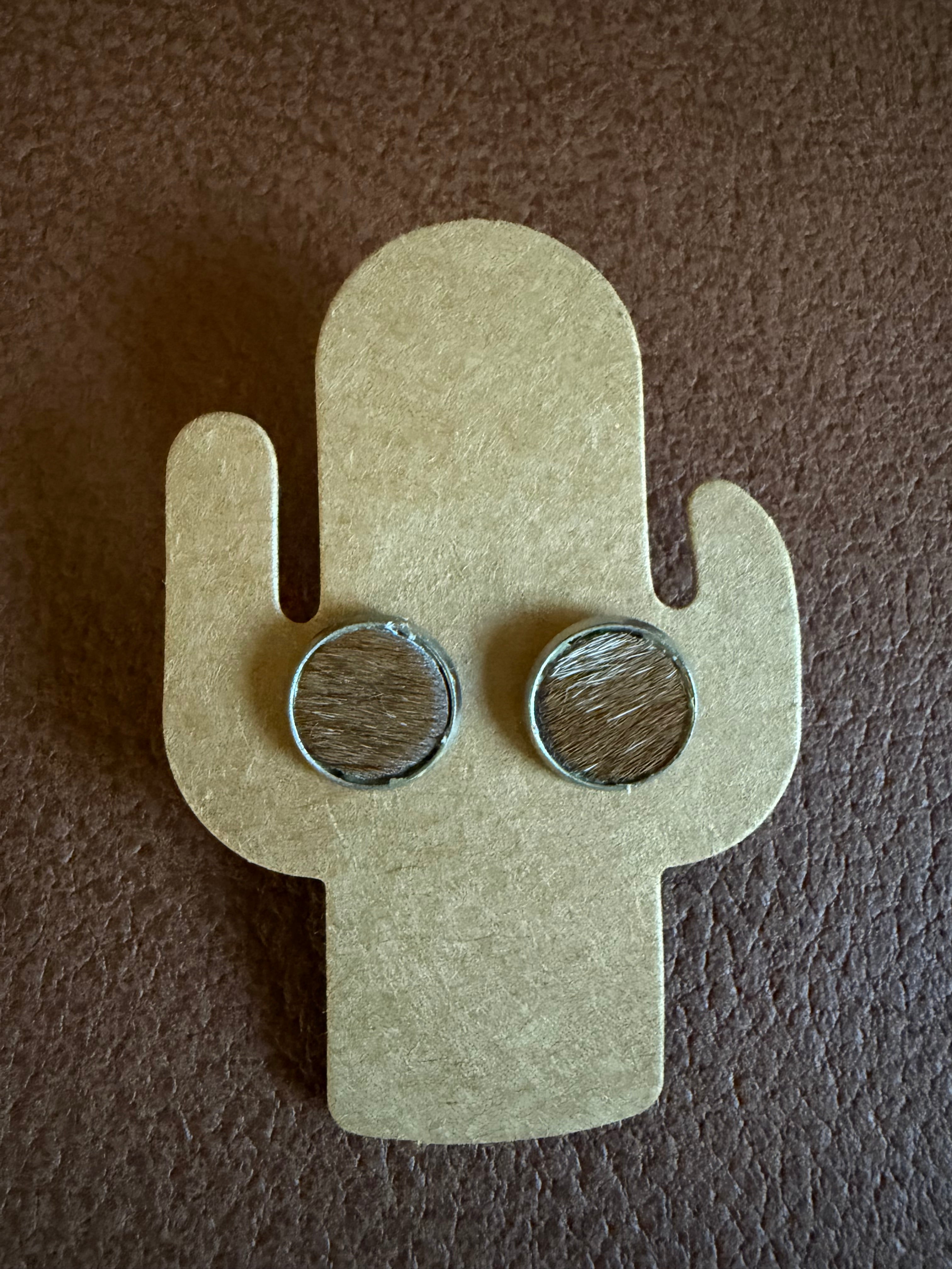 Cowhide Studs - Authentic Leather Outback Earrings (set 12)