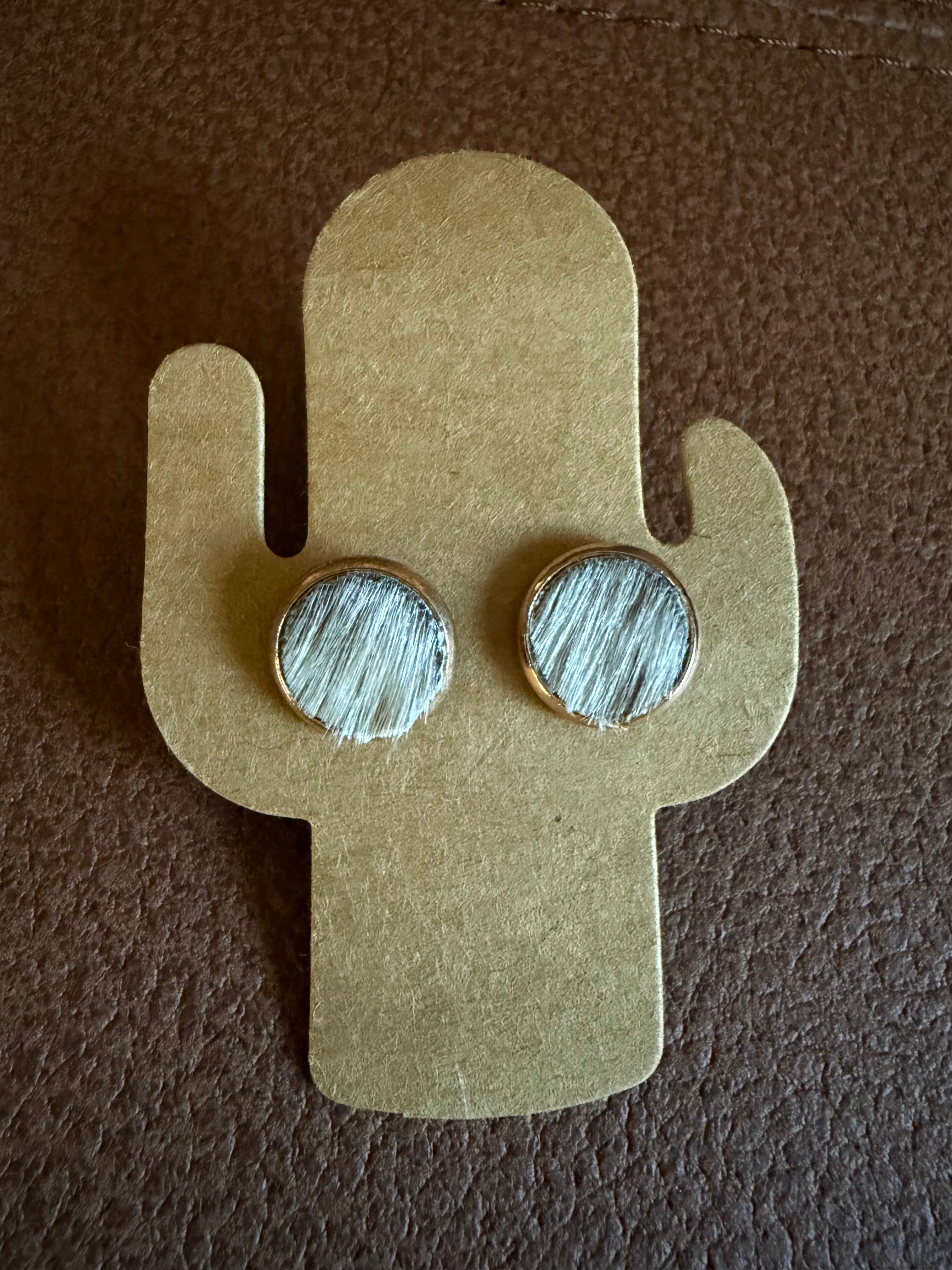 Cowhide Studs - Authentic Leather Outback Earrings (set 14)