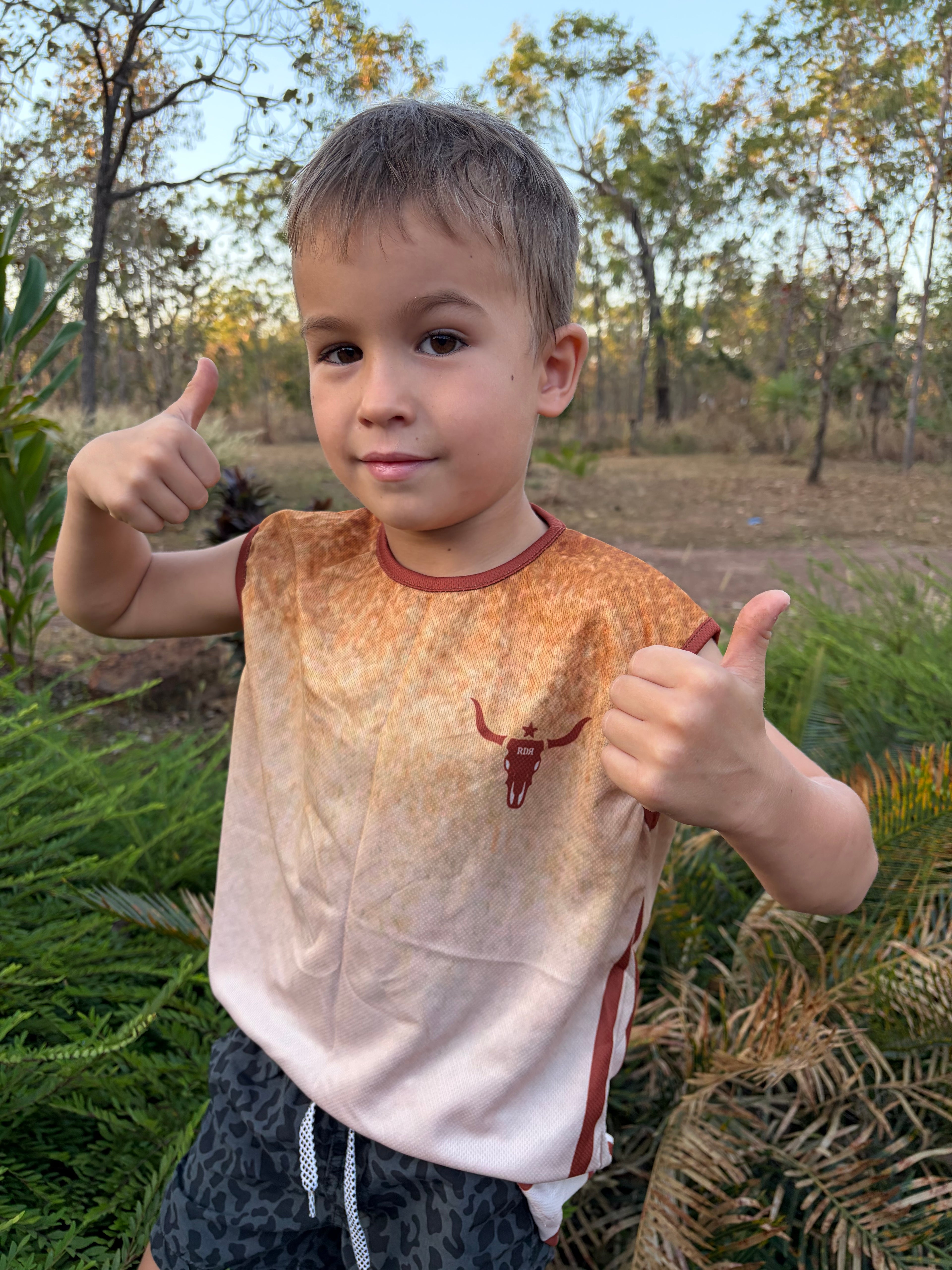 Kids Brown RDR Full Guard Fishing Singlet