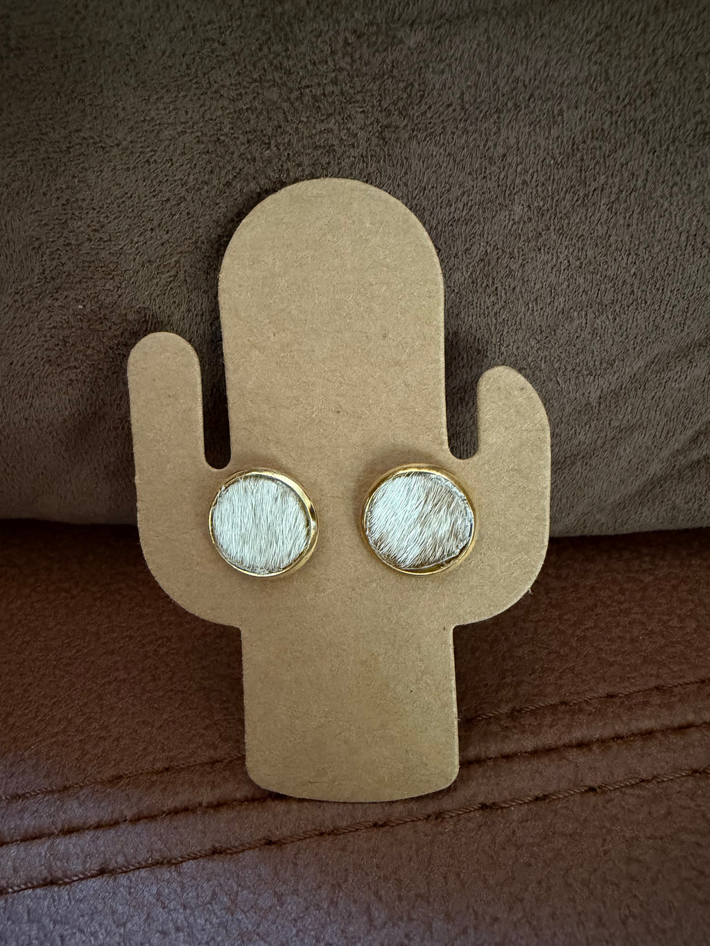 Cowhide Studs - Authentic Outback Leather Earrings (set 2)