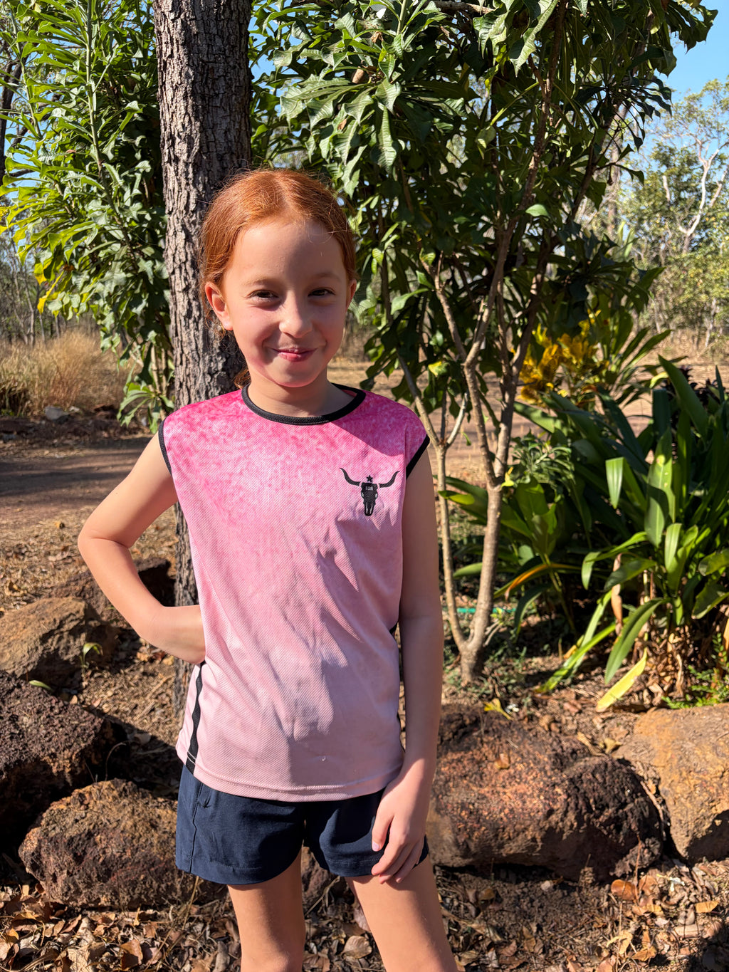 Kids Pink RDR Full Guard Fishing Singlet