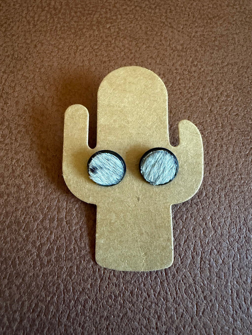 Cowhide Studs - Authentic Outback Leather Earrings (set 7)