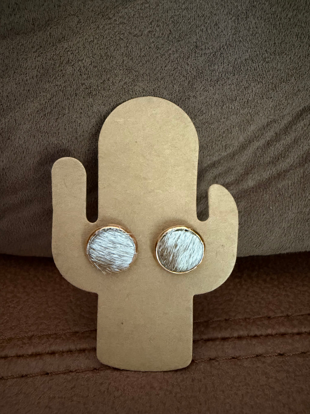 Cowhide Studs - Authentic Outback Leather Earrings (set 3)