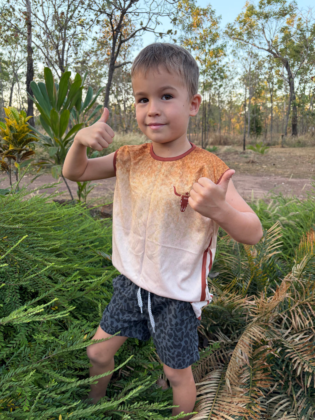 Kids Brown RDR Full Guard Fishing Singlet