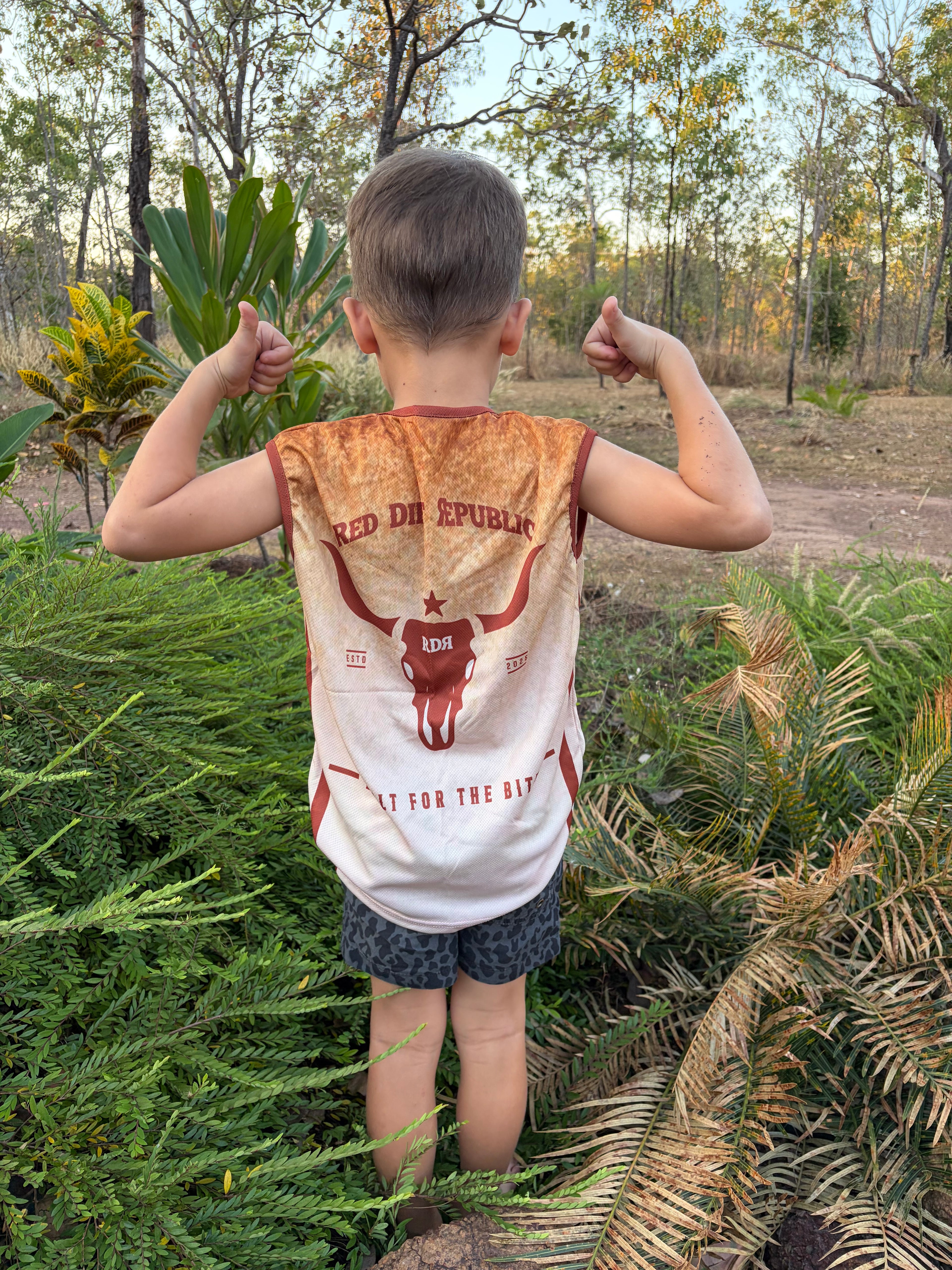 Kids Brown RDR Full Guard Fishing Singlet