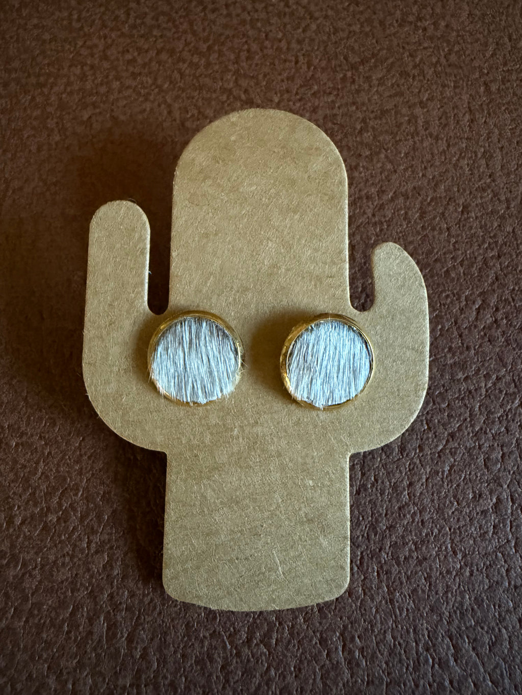 Cowhide Studs - Authentic Leather Outback Earrings (set 13)