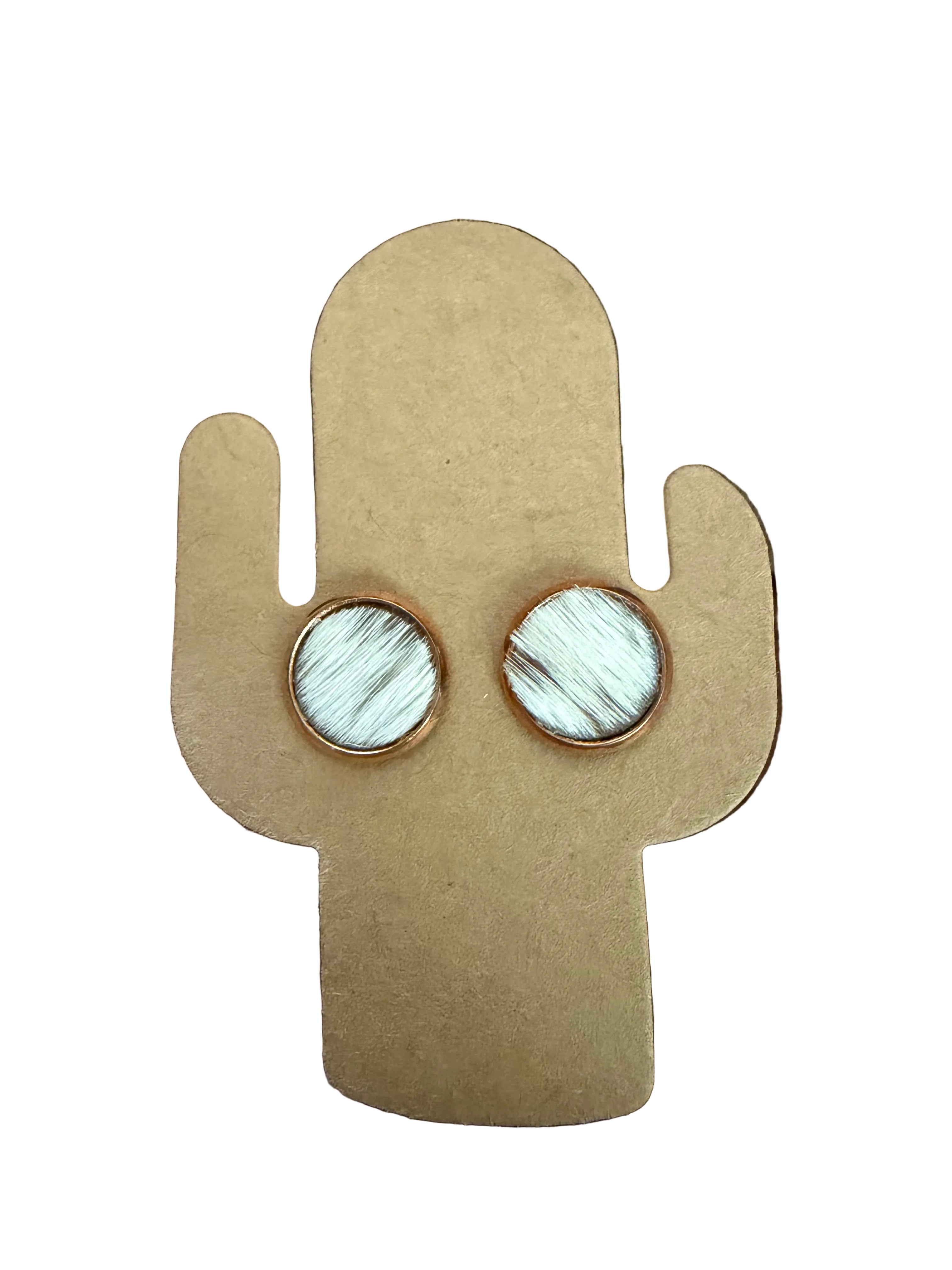 Cowhide Studs - Authentic Outback Leather Earrings (set 1)
